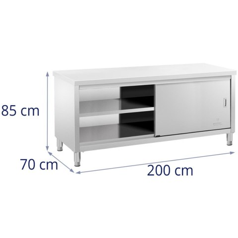 Szafka stojąca nierdzewna gastronomiczna drzwiczki suwane 200x70cm Szafka stojąca nierdzewna gastronomiczna drzwiczki suwane 200x70cm