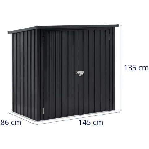 Domek narzędziowy ogrodowy metalowy 145 x 86 x 135 cm Domek narzędziowy ogrodowy metalowy 145 x 86 x 135 cm