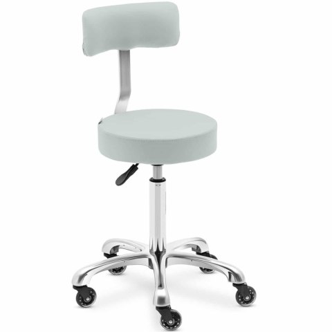 Krzesło taboret hoker kosmetyczny z oparciem na kółkach do 150 kg WELLS pistacjowy Krzesło taboret hoker kosmetyczny z oparciem na kółkach do 150 kg WELLS pistacjowy