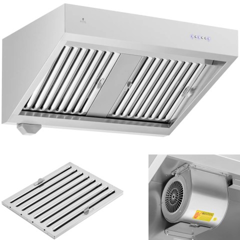 Okap gastronomiczny ścienny z silnikiem 100 cm 1000 m3/h 150 W Okap gastronomiczny ścienny z silnikiem 100 cm 1000 m3/h 150 W