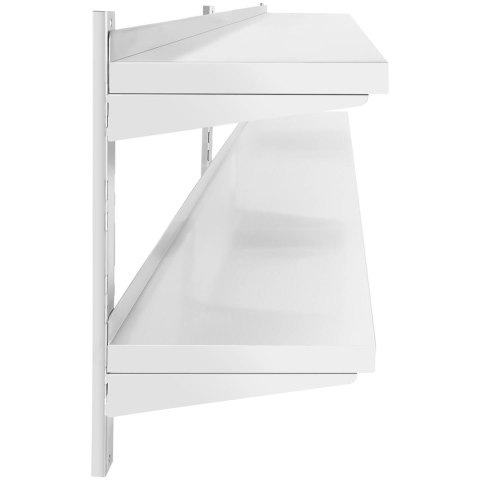Półka ścienna wisząca gastronomiczna podwójna z regulacją STAL 200 x 40 cm Półka ścienna wisząca gastronomiczna podwójna z regulacją STAL 200 x 40 cm