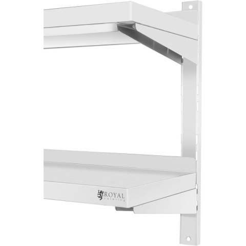 Półka ścienna wisząca gastronomiczna podwójna z regulacją STAL 200 x 40 cm Półka ścienna wisząca gastronomiczna podwójna z regulacją STAL 200 x 40 cm