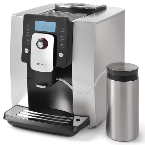 Ekspres do kawy automatyczny One Touch z pojemnikiem na mleko 600ml SREBRNY Hendi 208984 Ekspres do kawy automatyczny One Touch z pojemnikiem na mleko 600ml SREBRNY Hendi 208984