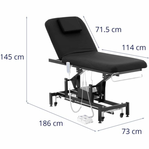 Łóżko stół kosmetyczny do masażu elektryczny 2 silniki 200 kg LYON - czarny Łóżko stół kosmetyczny do masażu elektryczny 2 silniki 200 kg LYON - czarny