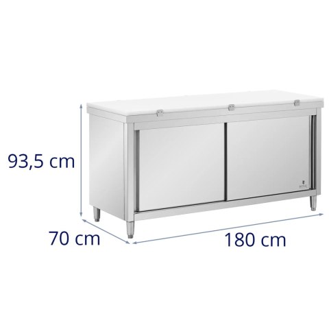 Szafka gastronomiczna wolnostojąca z deską do krojenia STAL 180 x 70 cm Szafka gastronomiczna wolnostojąca z deską do krojenia STAL 180 x 70 cm