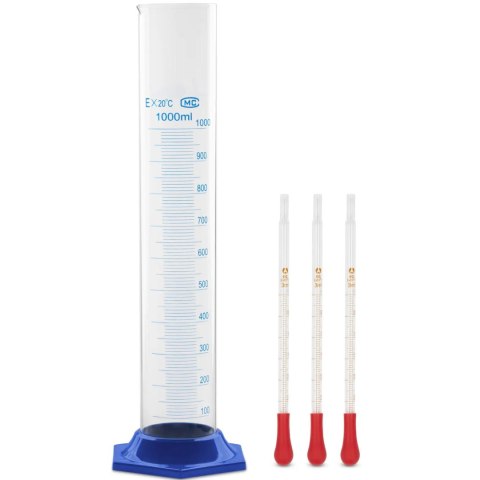 Cylinder miarowy laboratoryjny z pipetami szklanymi 1000 ml Cylinder miarowy laboratoryjny z pipetami szklanymi 1000 ml
