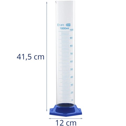 Cylinder miarowy laboratoryjny z pipetami szklanymi 1000 ml Cylinder miarowy laboratoryjny z pipetami szklanymi 1000 ml