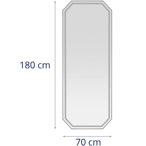 Konsola konsoleta fryzjerska lustro z oświetleniem LED ośmiokątne 180 x 70 cm - srebrne Konsola konsoleta fryzjerska lustro z oświetleniem LED ośmiokątne 180 x 70 cm - srebrne