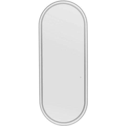 Konsola konsoleta fryzjerska lustro z oświetleniem LED owalne 180 x 70 cm - srebrne Konsola konsoleta fryzjerska lustro z oświetleniem LED owalne 180 x 70 cm - srebrne