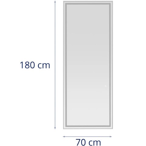 Konsola konsoleta fryzjerska lustro z oświetleniem LED prostokątne 180 x 70 cm - srebrne Konsola konsoleta fryzjerska lustro z oświetleniem LED prostokątne 180 x 70 cm - srebrne