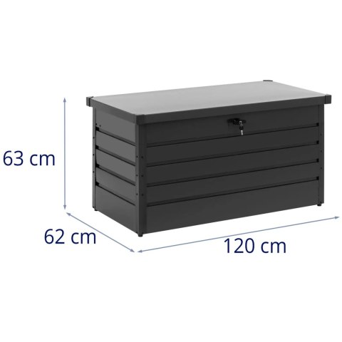Skrzynia ogrodowa metalowa zamykana na klucz 120 x 62 x 63 cm Skrzynia ogrodowa metalowa zamykana na klucz 120 x 62 x 63 cm