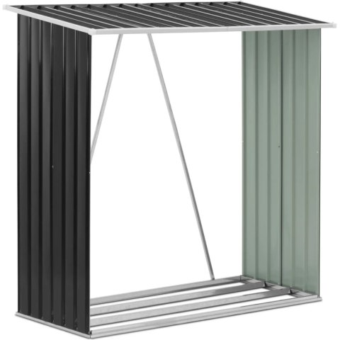 Stojak na drewno opałowe zewnętrzny zadaszony 165 x 82 x 160 cm Stojak na drewno opałowe zewnętrzny zadaszony 165 x 82 x 160 cm