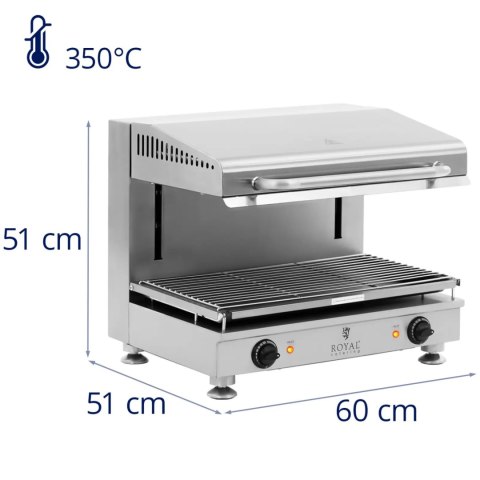 Opiekacz salamanader do zapiekanek pity z regulacją wysokości 60 cm 400 V 5000 W