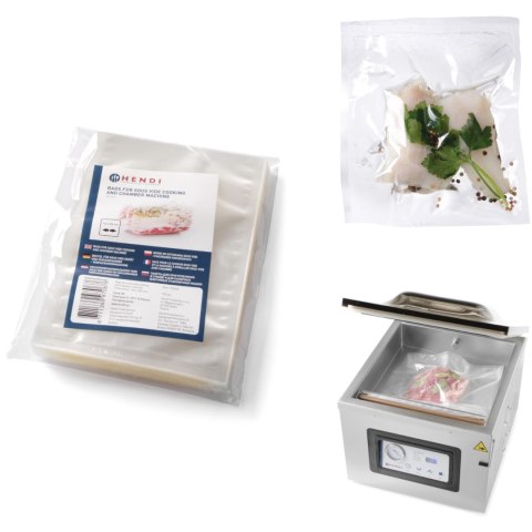 Worki do gotowania Sous vide i do pakowarek prózniowych komorowych 150x200mm 100szt. Worki do gotowania Sous vide i do pakowarek prózniowych komorowych 150x200mm 100szt.