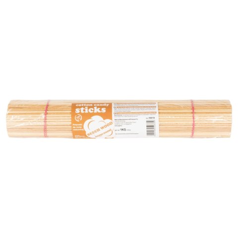 Patyczki do waty cukrowej bukowe 40cm/4mm z atestem PZH 200szt Patyczki do waty cukrowej bukowe 40cm/4mm z atestem PZH 200szt