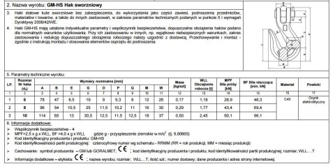 HAK SWORZNIOWY OCYNKOWANY 3/8' 2.45T 10MM UN HAK SWORZNIOWY OCYNKOWANY 3/8' 2.45T 10MM UN