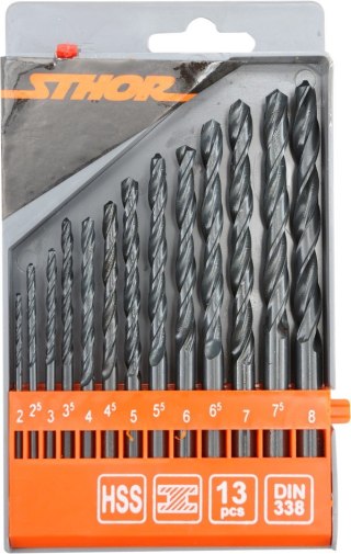 KOMPLET WIERTEŁ DO METALU 2.0-8.0MM 13SZT. VOREL