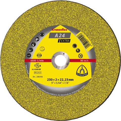 TARCZA PŁASKA A24EX T1A 125*2.5*22 242138 KLINGSPOR TARCZA PŁASKA A24EX T1A 125*2.5*22 242138 KLINGSPOR
