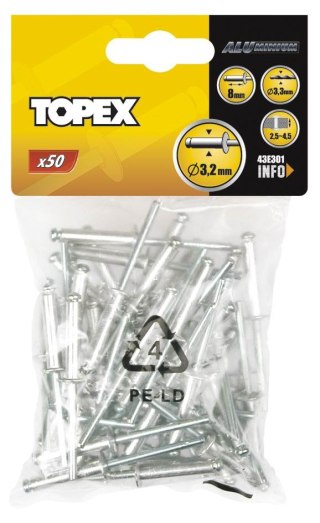 NITY ALUMINIOWE OP-50SZT 4.0*12.5MM TOPEX