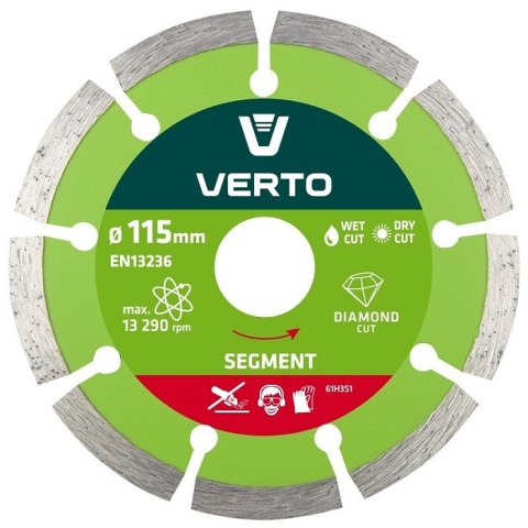 TARCZA DIAMENTOWA SEGMENTOWA 115MM VERTO TARCZA DIAMENTOWA SEGMENTOWA 115MM VERTO