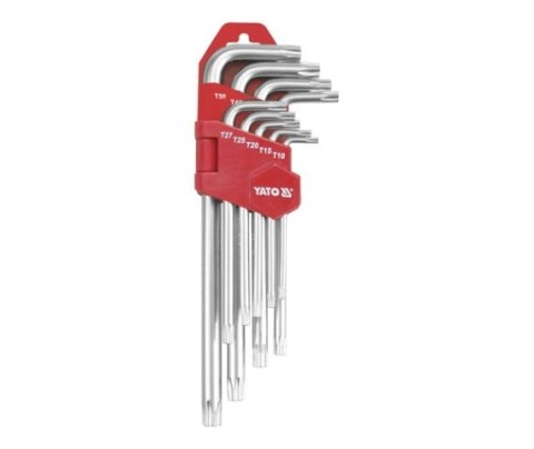 KLUCZE TORX T10-T50 DŁUGIE ZESTAW 9-CZĘŚCIOWY YATO KLUCZE TORX T10-T50 DŁUGIE ZESTAW 9-CZĘŚCIOWY YATO