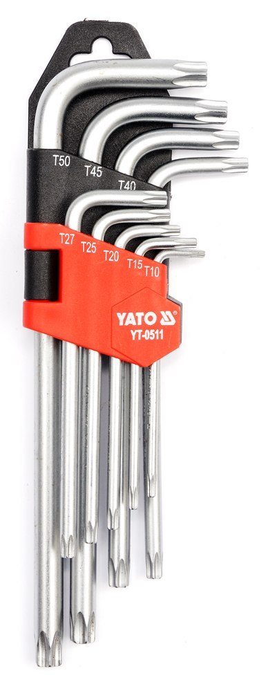 KLUCZE TORX T10-T50 ZESTAW 9-CZĘŚCIOWY YATO KLUCZE TORX T10-T50 ZESTAW 9-CZĘŚCIOWY YATO