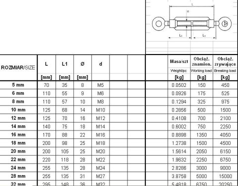 ŚRUBA RZYMSKA UCHO+UCHO 8*110MM UN ŚRUBA RZYMSKA UCHO+UCHO 8*110MM UN
