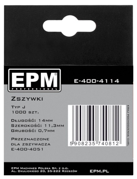 ZSZYWKI 1000SZT 14MM J-014 EPM ZSZYWKI 1000SZT 14MM J-014 EPM