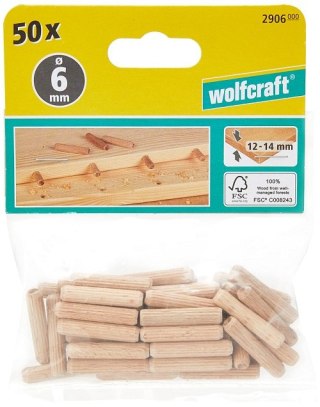 KOŁKI POŁĄCZENIOWE 6*30MM 50SZT BUK WOLFCRAFT