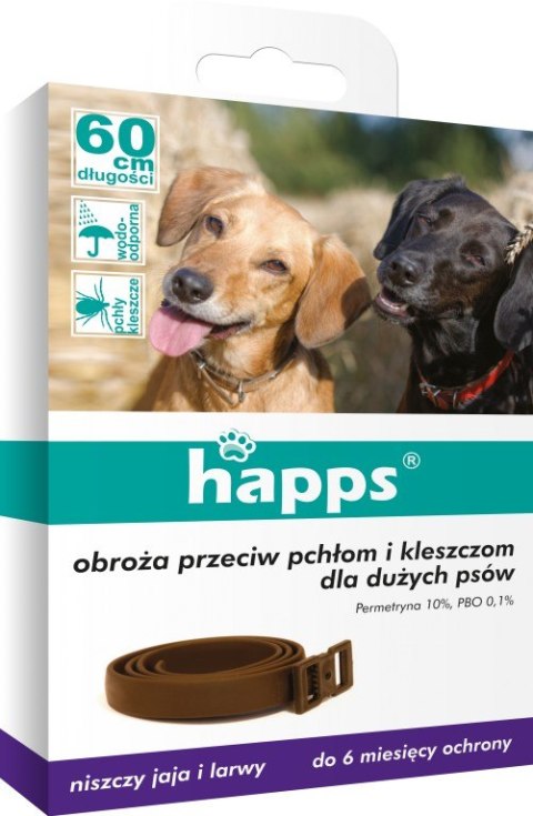 OBROŻA DLA DUŻYCH PSÓW HAPPS, DO ZWALCZANIA PASOŻYTÓW BROS OBROŻA DLA DUŻYCH PSÓW HAPPS, DO ZWALCZANIA PASOŻYTÓW BROS