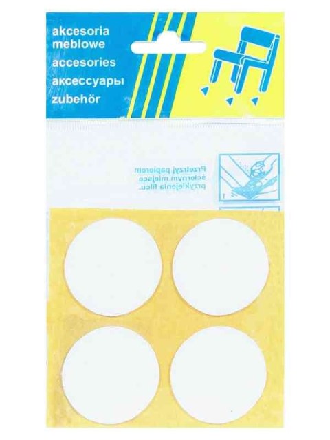 PODKŁADKA FILCOWA BLISTER BIAŁA FI 40MM - 4SZT UN PODKŁADKA FILCOWA BLISTER BIAŁA FI 40MM - 4SZT UN