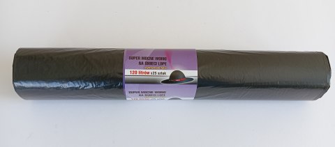 WORKI NA ŚMIECI 120L 70*110 CZARNE 25 SZTUK UN WORKI NA ŚMIECI 120L 70*110 CZARNE 25 SZTUK UN
