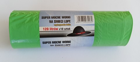 WORKI NA ŚMIECI 120L 70*110 ZIELONE 10 SZTUK UN WORKI NA ŚMIECI 120L 70*110 ZIELONE 10 SZTUK UN