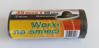WORKI NA ŚMIECI 35L 50*60HD CZARNE 50 SZTUK UN