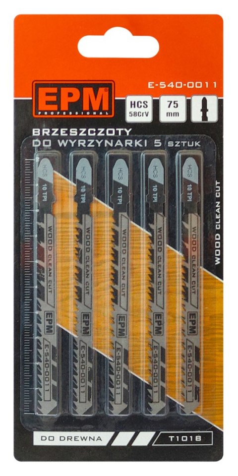 BRZESZCZOT DO WYRZYNARKI 74MM 10TPI DREWNO T101B 5 SZTUK EPM BRZESZCZOT DO WYRZYNARKI 74MM 10TPI DREWNO T101B 5 SZTUK EPM