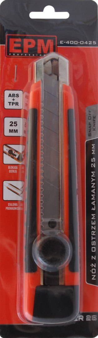 NÓŻ Z OSTRZEM ŁAMANYM 25MM RUBBER EPM NÓŻ Z OSTRZEM ŁAMANYM 25MM RUBBER EPM