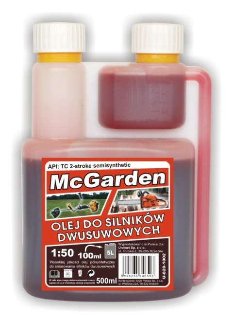 OLEJ DO MIESZANKI DO SILNIKÓW 2-SUWOWYCH 500 ML Z DOZOWNIKIE MC GARDEN OLEJ DO MIESZANKI DO SILNIKÓW 2-SUWOWYCH 500 ML Z DOZOWNIKIE MC GARDEN