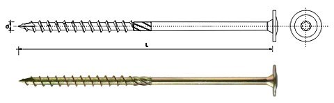 WKRĘT DO DREWNA Z KOŁNIERZEM NA TORX OCYNK ŻÓŁTY 6*180MM T30 UN WKRĘT DO DREWNA Z KOŁNIERZEM NA TORX OCYNK ŻÓŁTY 6*180MM T30 UN