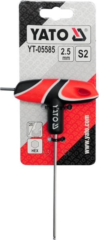 KLUCZ TRZP HEX (KULKA) Z RĘKOJEŚCIĄ 2.5MM YATO