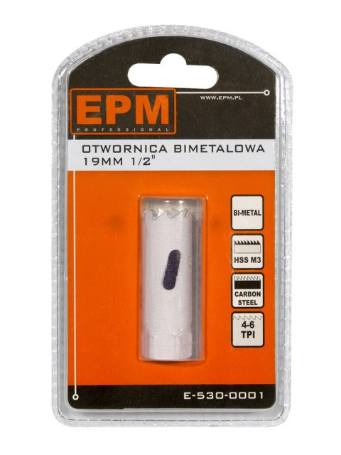 OTWORNICA BI-METALOWA 19MM UCHWYT 1/2'' EPM OTWORNICA BI-METALOWA 19MM UCHWYT 1/2'' EPM
