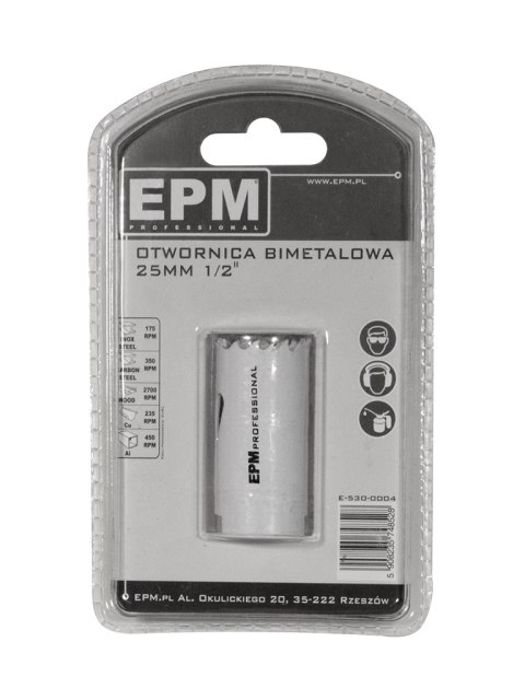 OTWORNICA BI-METALOWA 25MM UCHWYT 1/2'' EPM OTWORNICA BI-METALOWA 25MM UCHWYT 1/2'' EPM