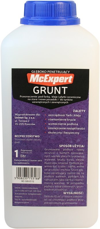 GRUNT GŁĘBOKOPENETRUJĄCY 1L MC EXPERT GRUNT GŁĘBOKOPENETRUJĄCY 1L MC EXPERT