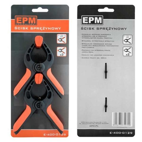 KOMPLET ŚCISKÓW SPRĘŻYNOWYCH 2 SZTUKI 110MM EPM KOMPLET ŚCISKÓW SPRĘŻYNOWYCH 2 SZTUKI 110MM EPM