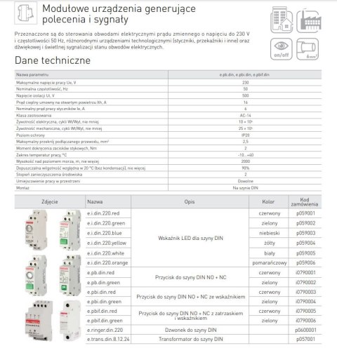 LAMPKA SYGNALIZACYJNA NA SZYNĘ DIN E.I.DIN.220 CZERWONA ENEXT LAMPKA SYGNALIZACYJNA NA SZYNĘ DIN E.I.DIN.220 CZERWONA ENEXT
