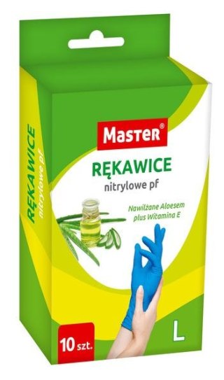 RĘKAWICE NITRYLOWE MASTER ALOES ROZMIAR L OP. 10 SZT UN