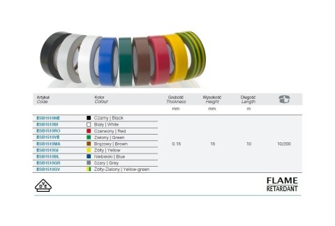 TAŚMA ELEKTROIZOLACYJNA 10M*15MM CZARNA BM GROUP TAŚMA ELEKTROIZOLACYJNA 10M*15MM CZARNA BM GROUP