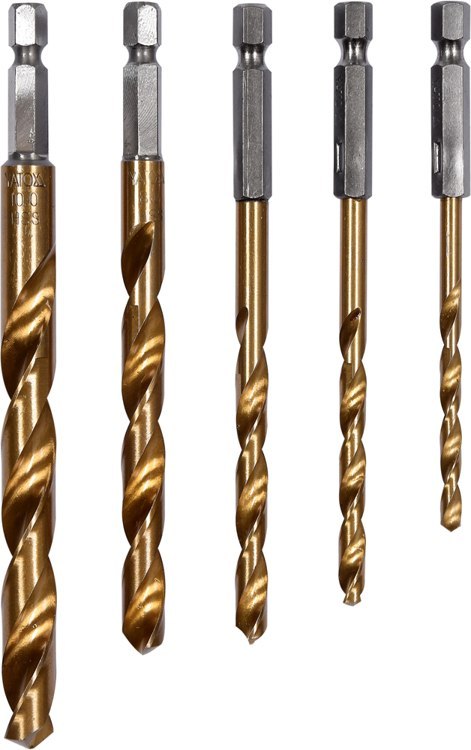 WIERTŁA DO MET 5SZT 4-10MM HEX TYTANOWA POWŁOKA YATO WIERTŁA DO MET 5SZT 4-10MM HEX TYTANOWA POWŁOKA YATO