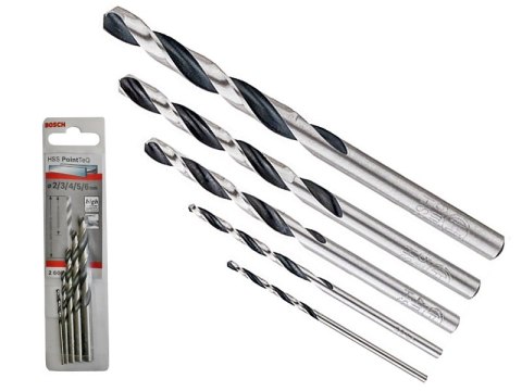 ZESTAW WIERTEŁ 5 SZT. POINTTEQ DO METALU 2,3,4,5,6 BOSCH ZESTAW WIERTEŁ 5 SZT. POINTTEQ DO METALU 2,3,4,5,6 BOSCH