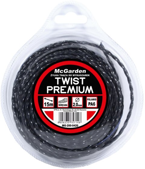 ŻYŁKA DO WYKASZARKI TWIST PREMIUM 2,0MM 15M MC GARDEN ŻYŁKA DO WYKASZARKI TWIST PREMIUM 2,0MM 15M MC GARDEN
