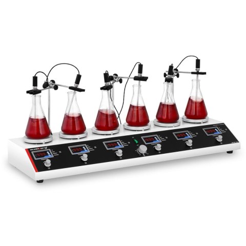 Mieszadło magnetyczne laboratoryjne 99deg;C timer 6 stanowisk + mieszadełka Mieszadło magnetyczne laboratoryjne 99deg;C timer 6 stanowisk + mieszadełka